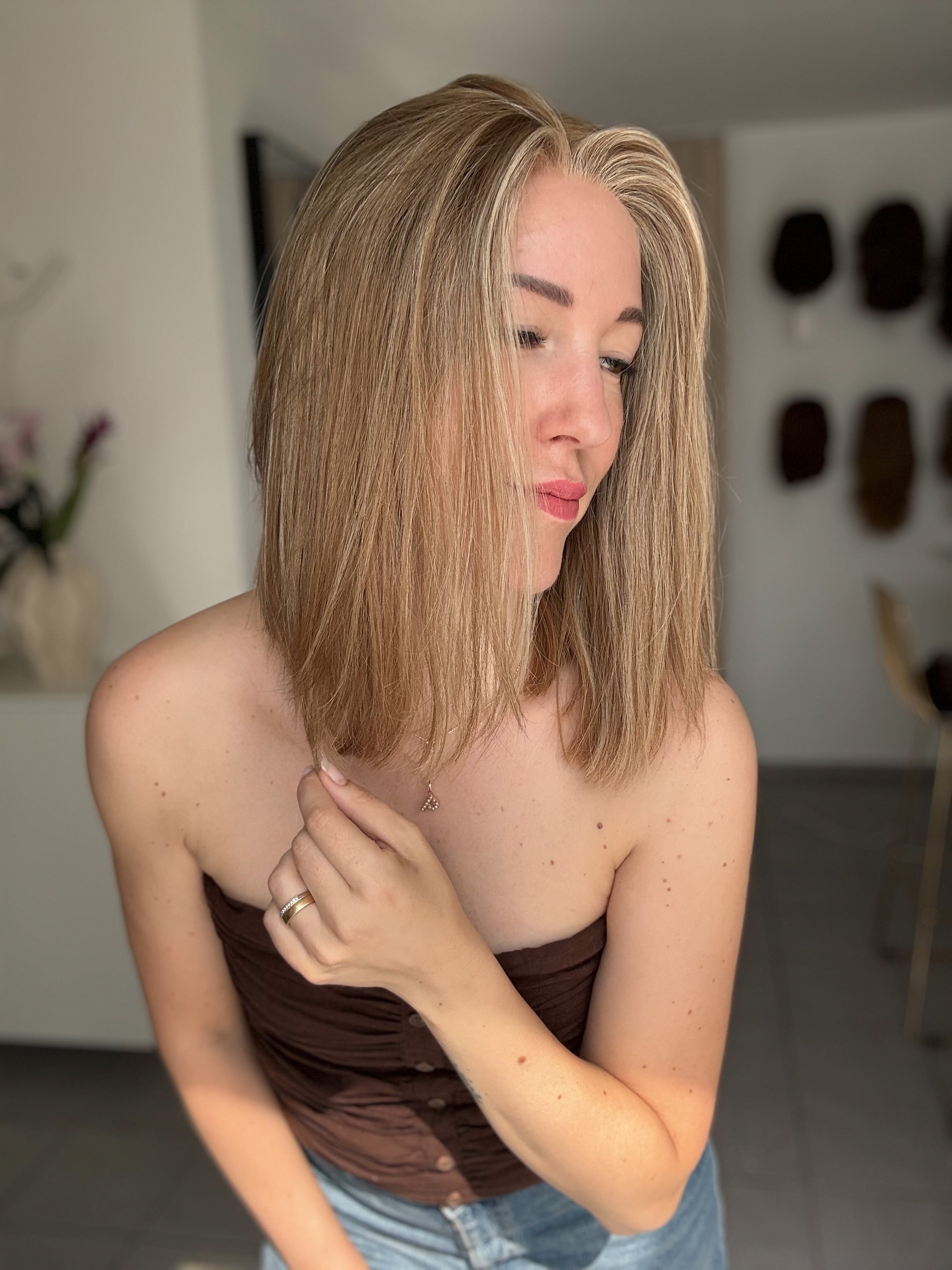 Lacetop-Perücke Rachel | Samt | Größe S/M | 39cm Länge