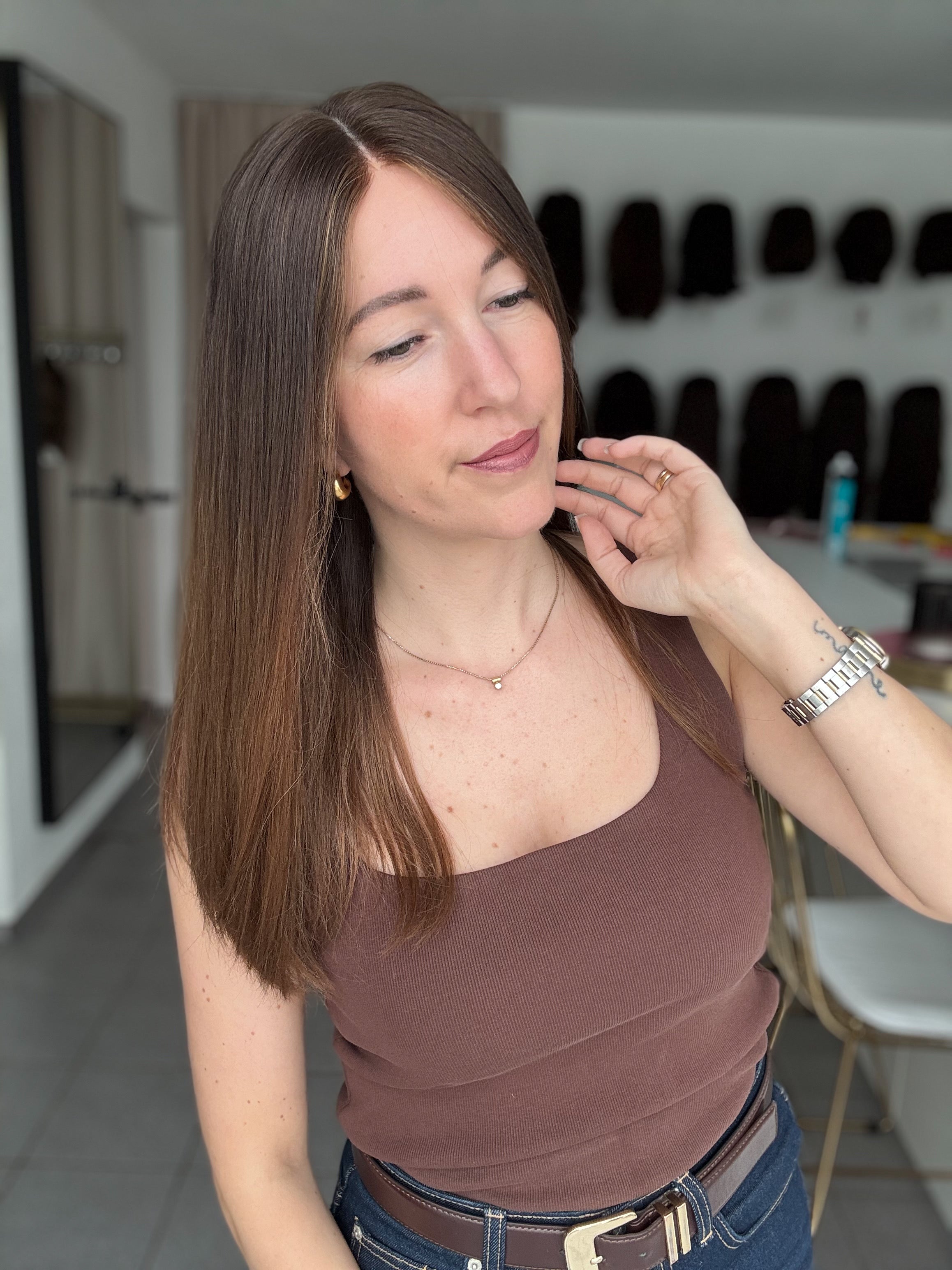 Lacetop-Perücke Hazel | Samt | Größe S | 54cm Länge