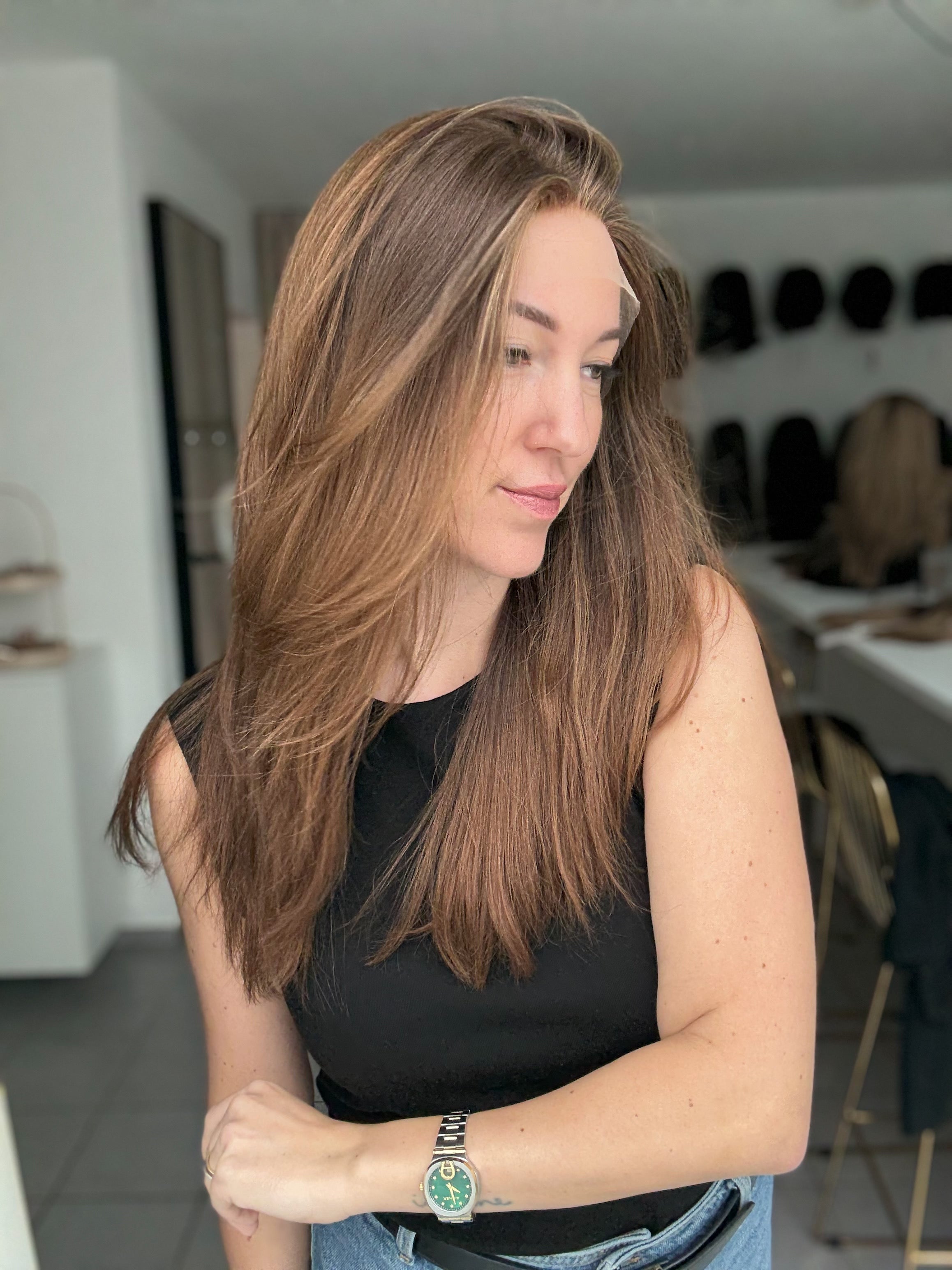 Lacetop-Perücke Hazel | Samt | Größe M/L | 59cm Länge