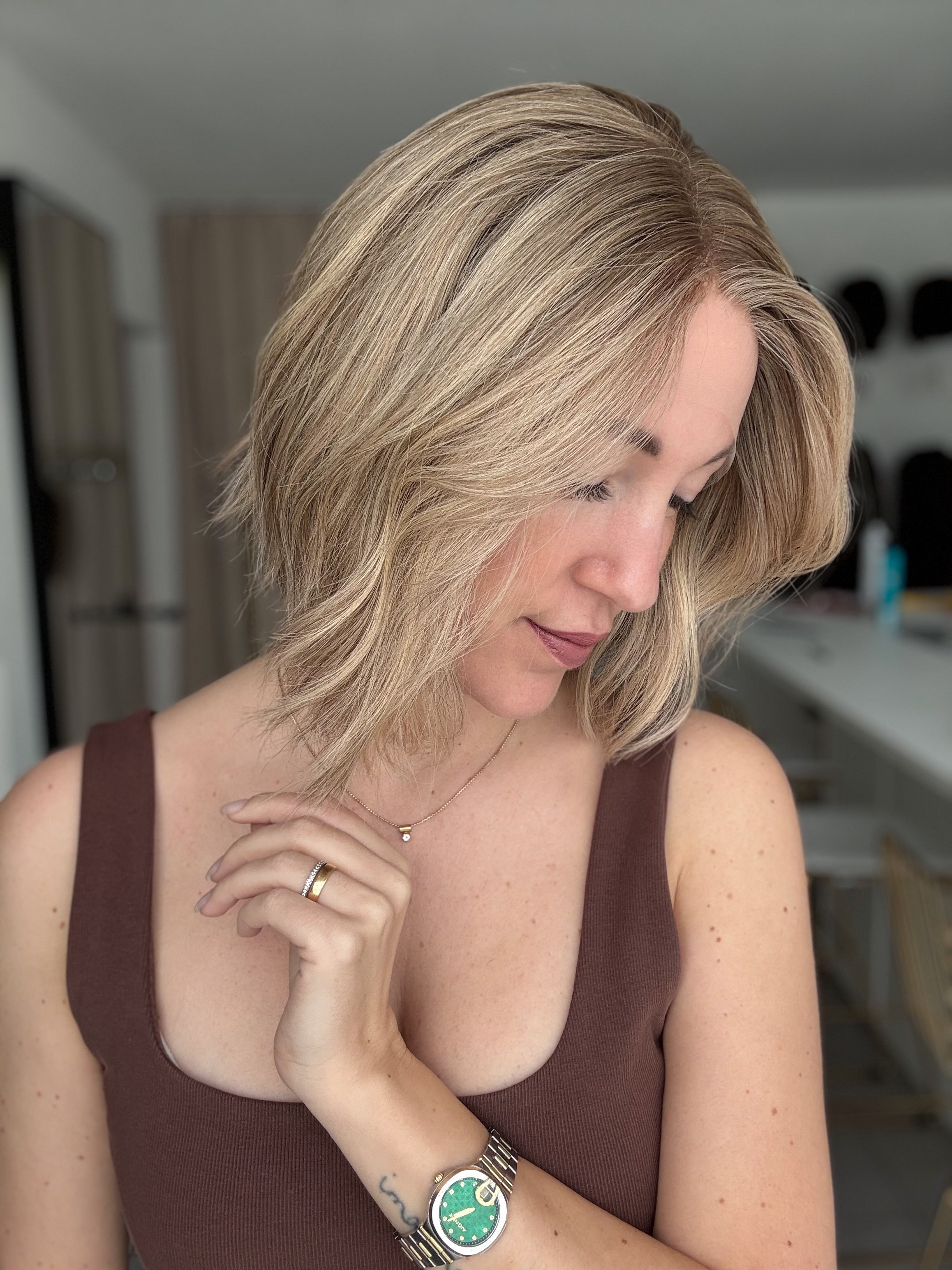 Lacetop-Perücke Delia | Samt | Größe S | 32cm Länge