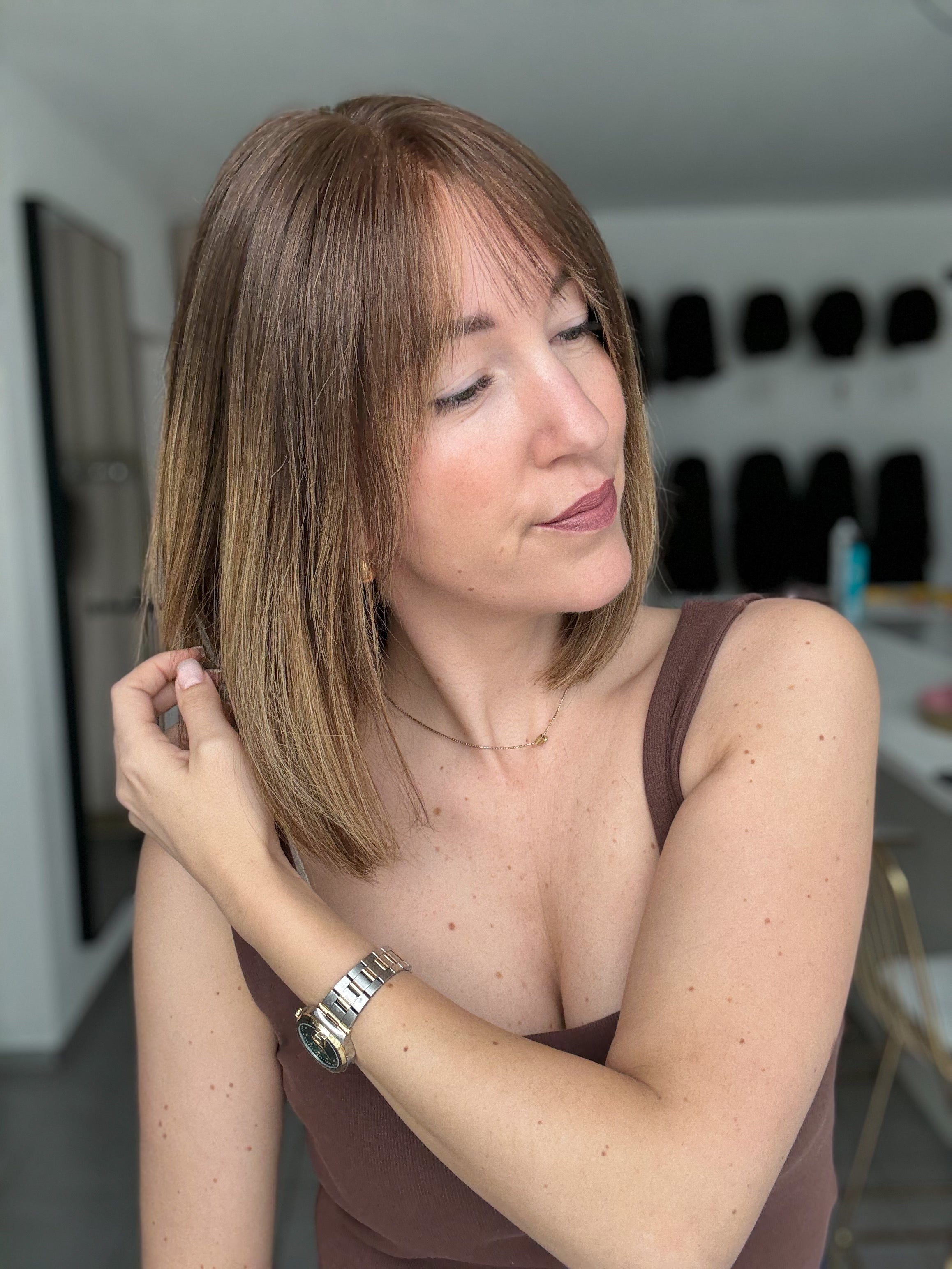 Lacetop-Perücke Juna warm | Silikon | Größe XS/S | 38cm Länge