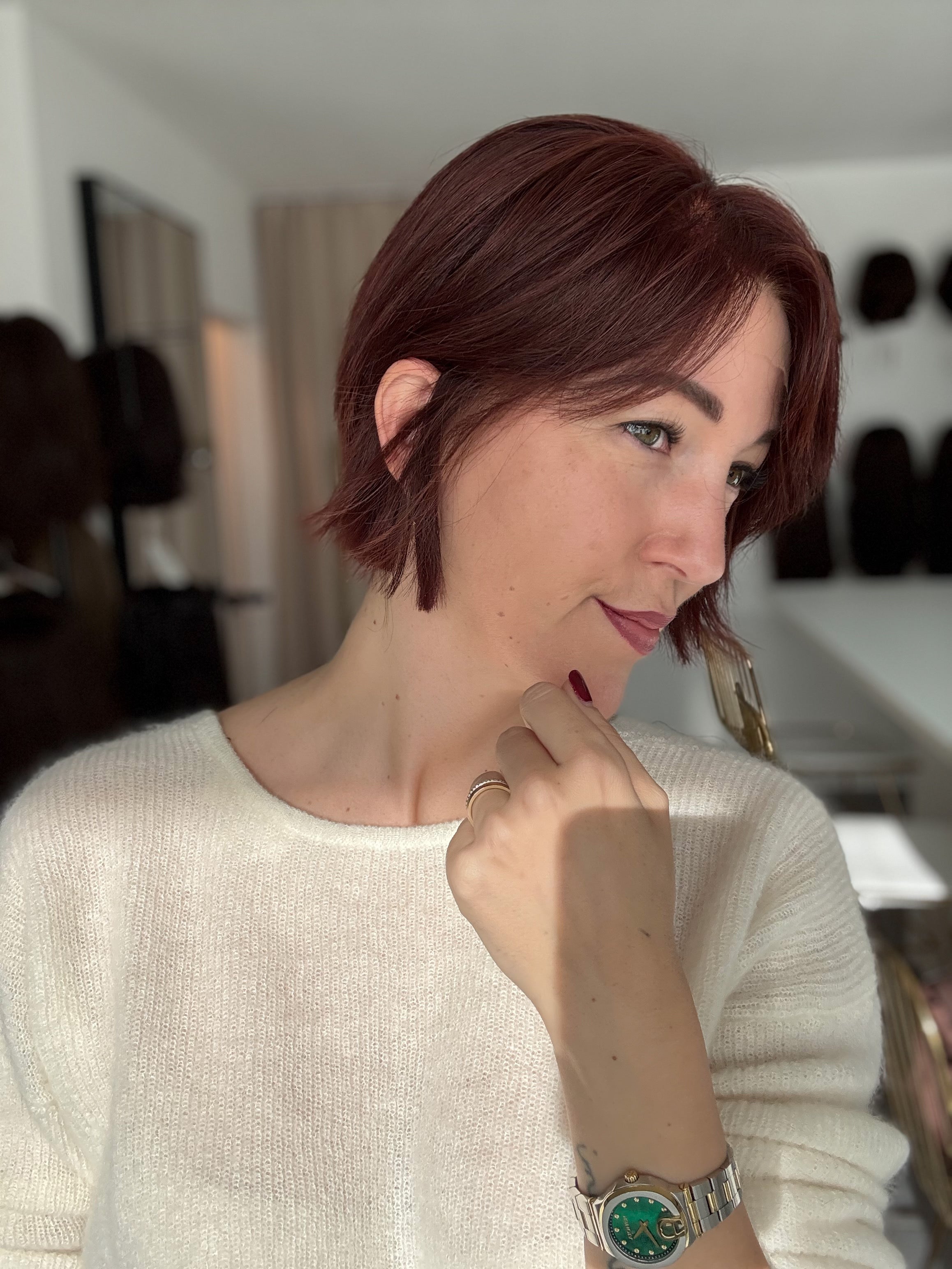 Lacetop-Perücke Rubi | Samt | Größe M | <30cm Länge