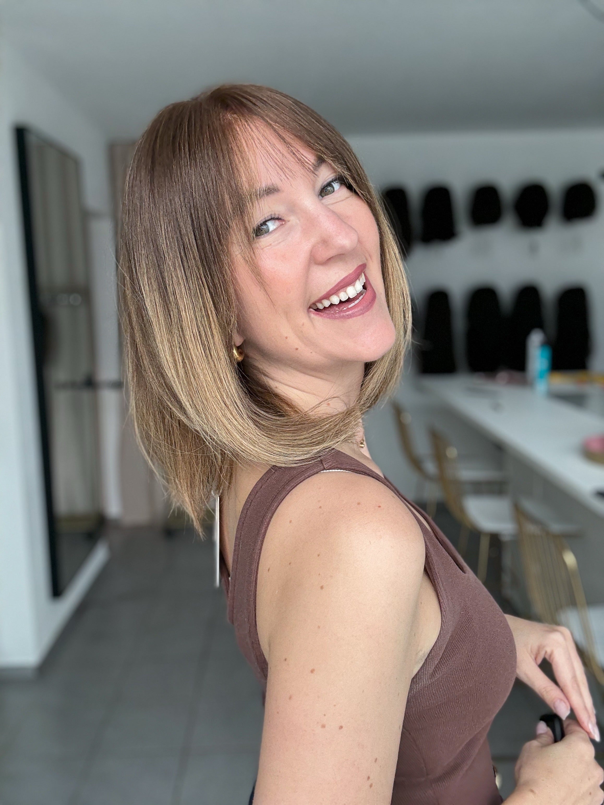 Lacetop-Perücke Juna warm | Silikon | Größe XS/S | 38cm Länge