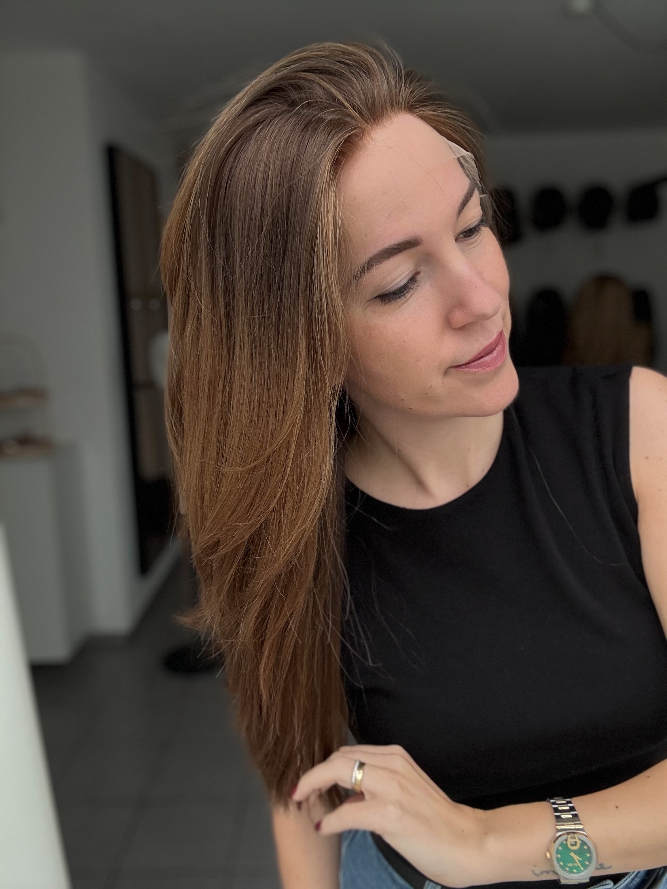 Lacetop-Perücke Hazel | Samt | Größe M/L | 59cm Länge