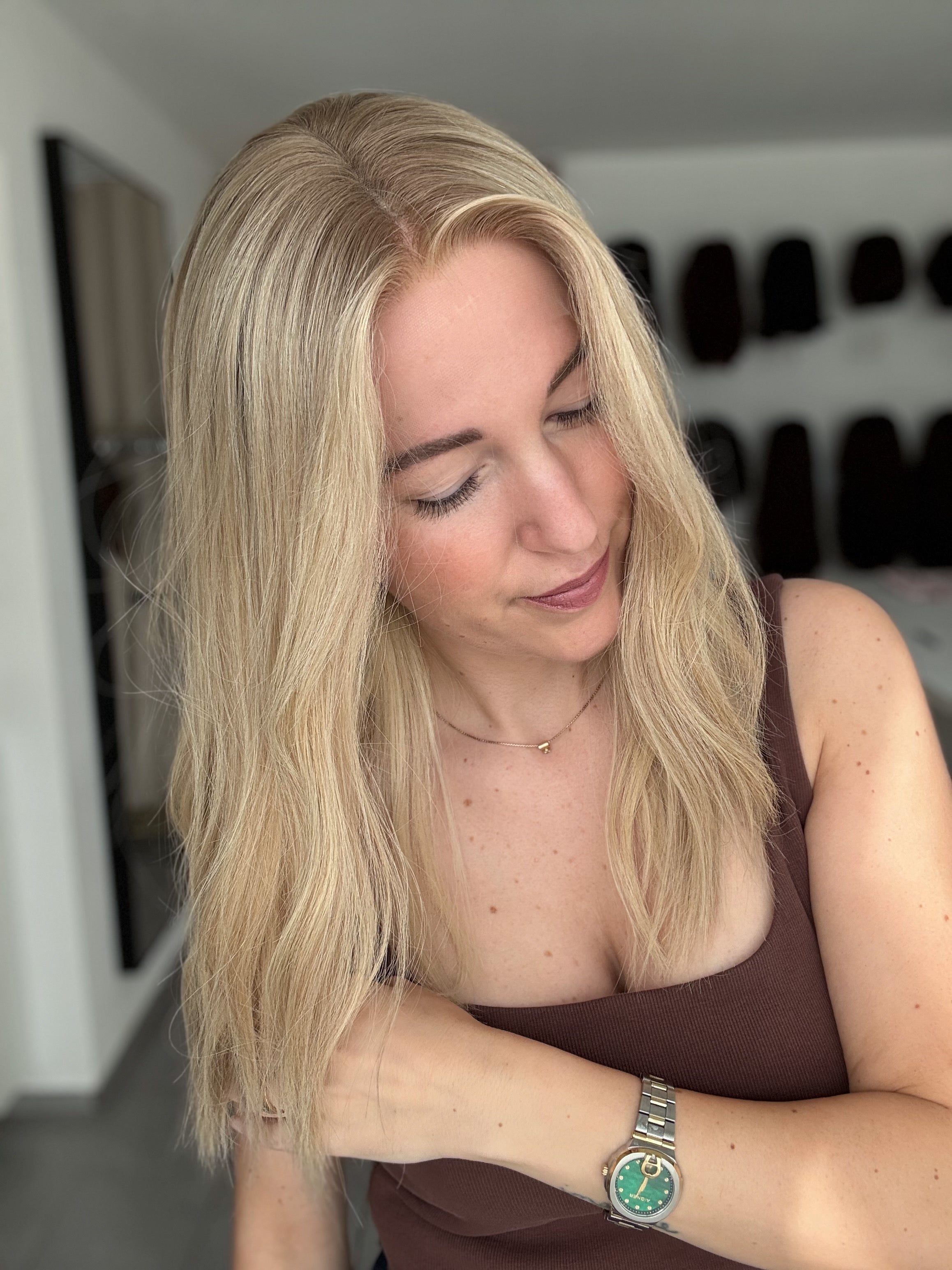 Lacetop-Perücke Elsa | Samt | Größe S | 50cm Länge