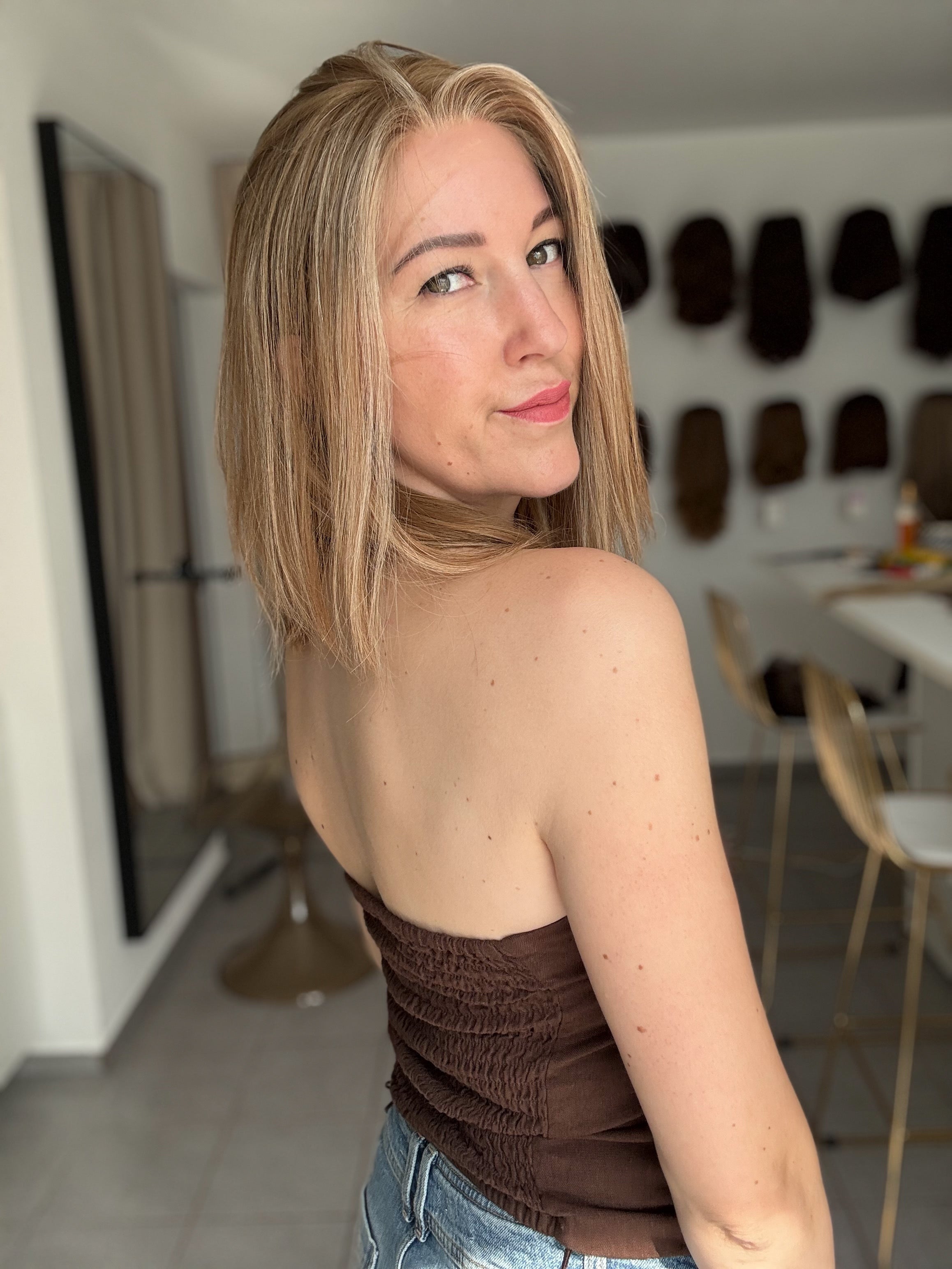 Lacetop-Perücke Rachel | Samt | Größe S/M | 39cm Länge