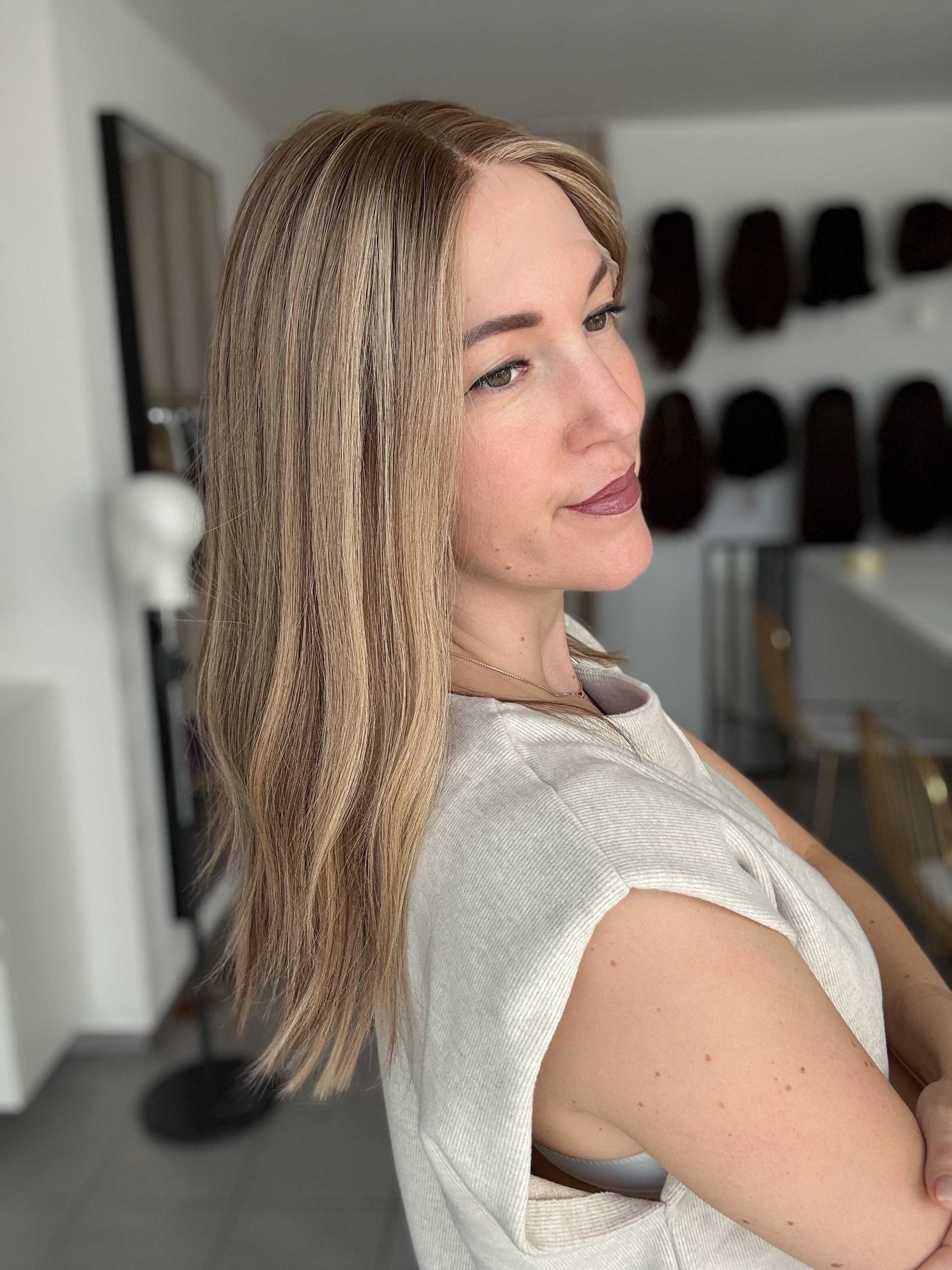 Lacetop-Perücke Delia | Samt | Größe M | 50cm Länge