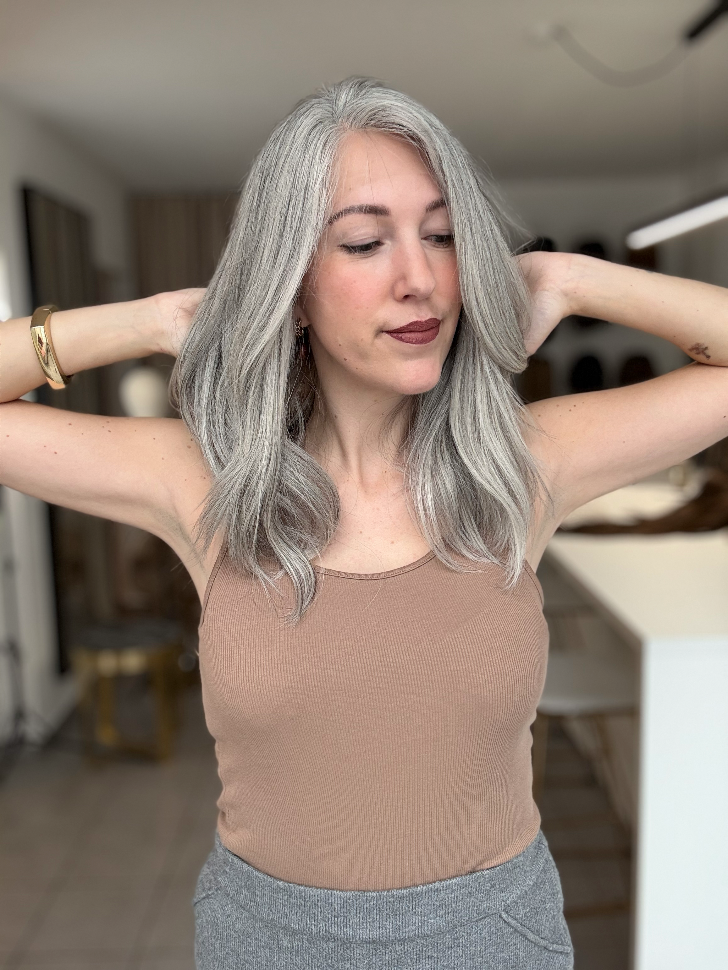 Lacetop-Perücke Birgit | Samt | Größe S | 50cm Länge