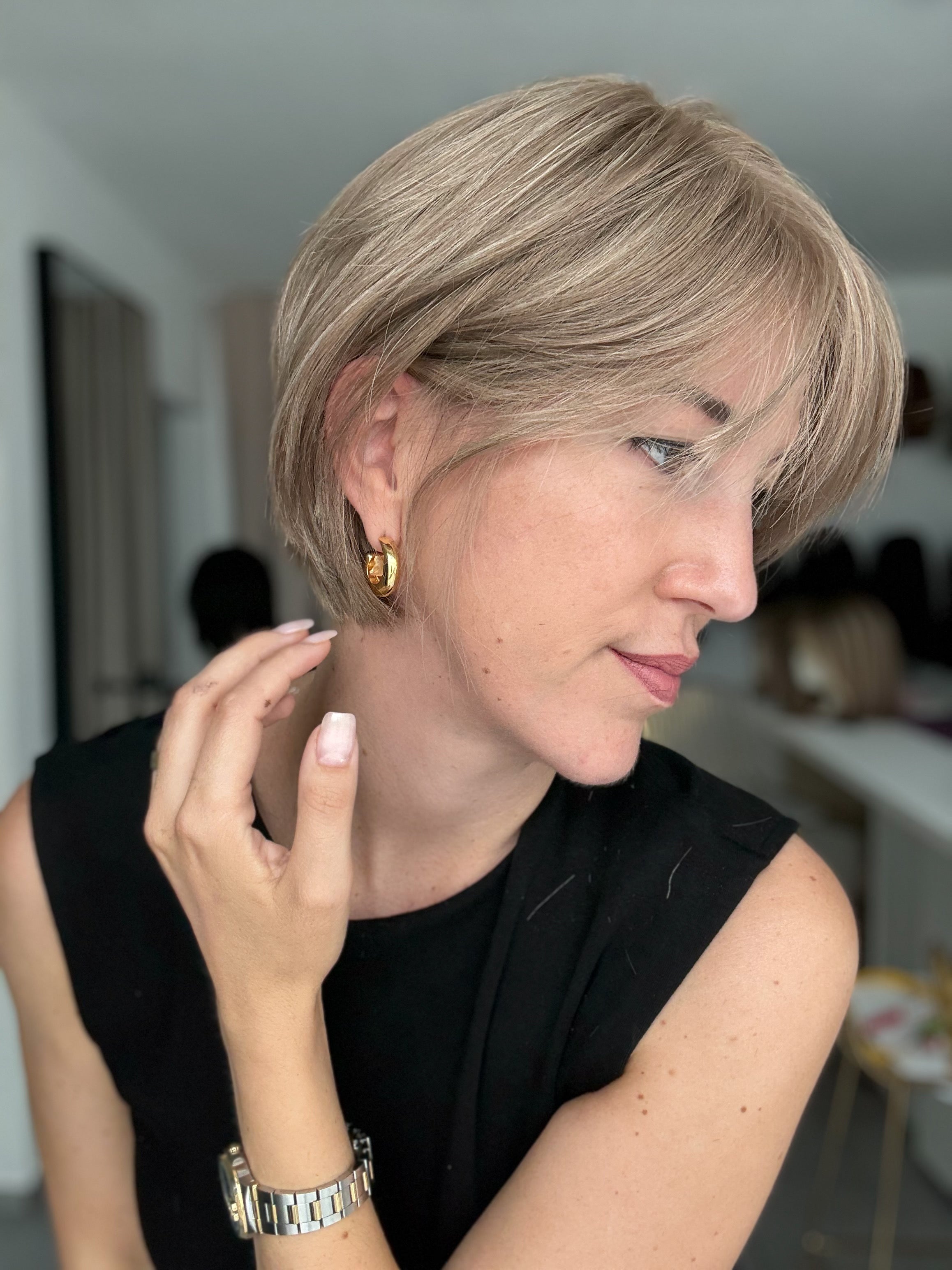 Lacetop-Perücke Clara | Samt | Größe S | <30cm Länge