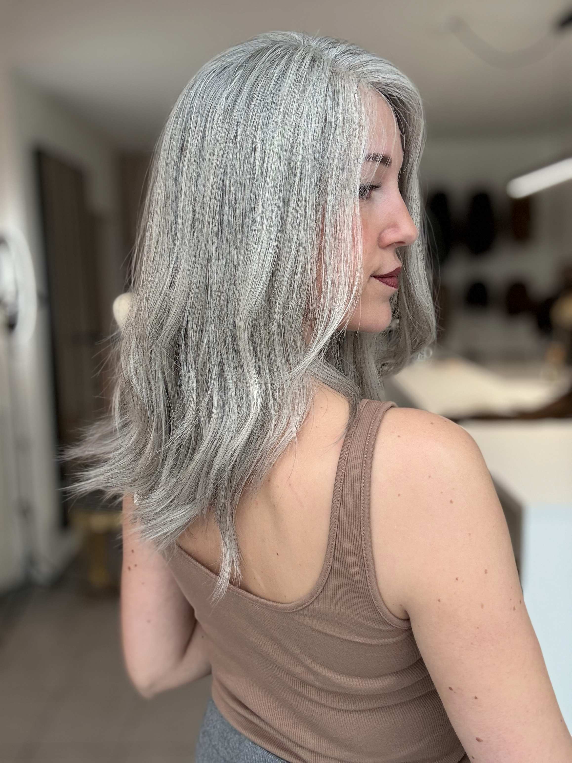 Lacetop-Perücke Birgit | Samt | Größe S | 50cm Länge